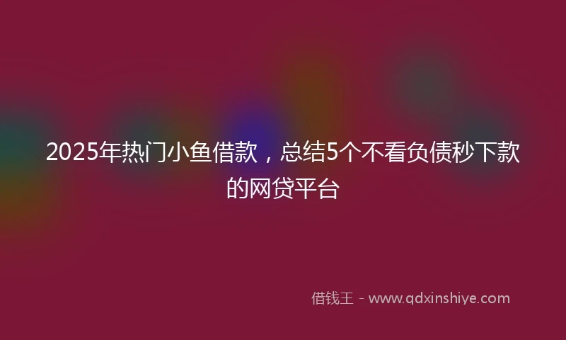 2025年热门小鱼借款，总结5个不看负债秒下款的网贷平台