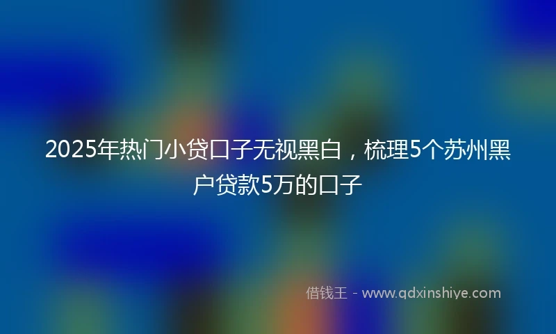 2025年热门小贷口子无视黑白，梳理5个苏州黑户贷款5万的口子