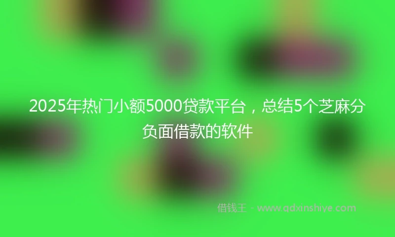 2025年热门小额5000贷款平台，总结5个芝麻分负面借款的软件