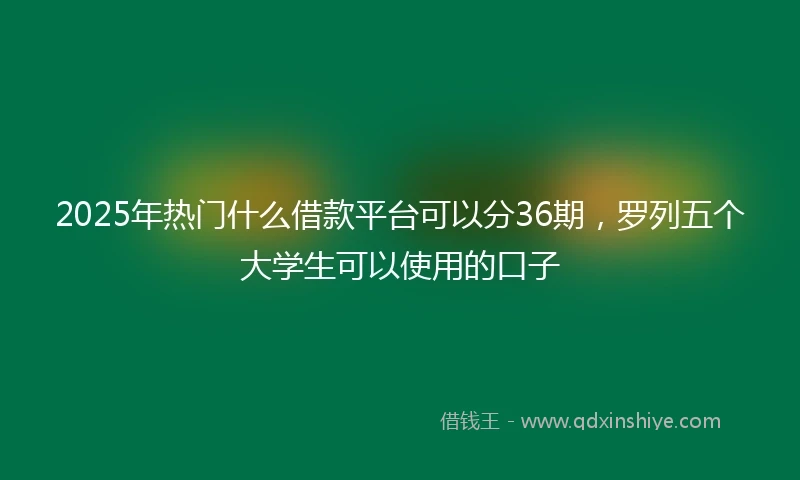 2025年热门什么借款平台可以分36期，罗列五个大学生可以使用的口子