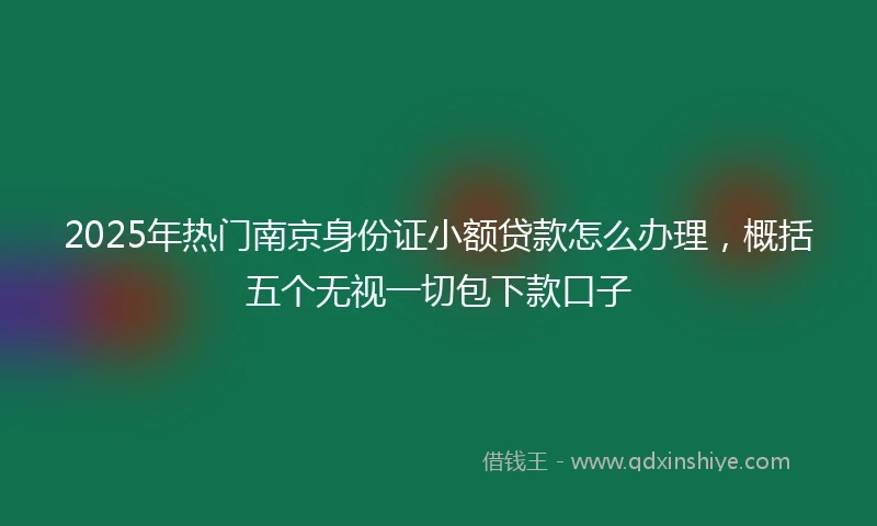2025年热门南京身份证小额贷款怎么办理，概括五个无视一切包下款口子