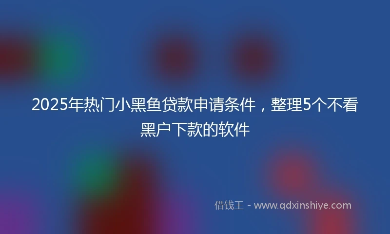 2025年热门小黑鱼贷款申请条件，整理5个不看黑户下款的软件