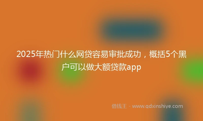 2025年热门什么网贷容易审批成功，概括5个黑户可以做大额贷款app