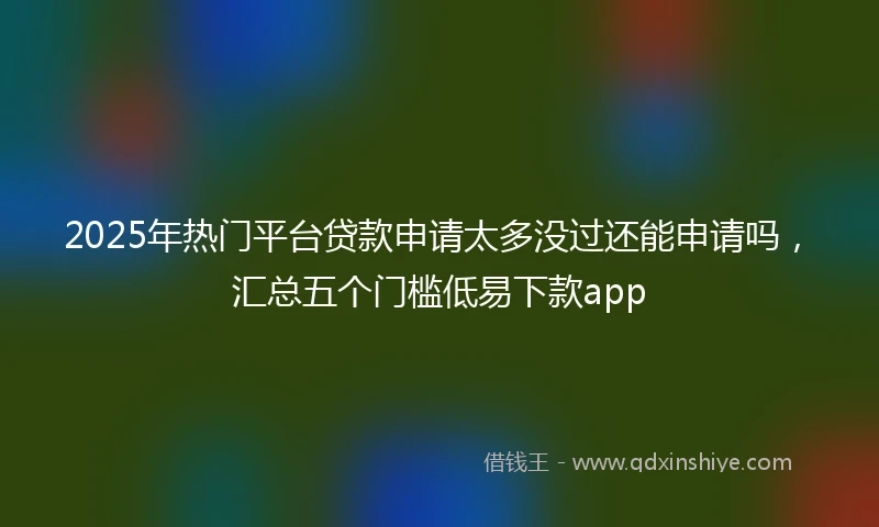 2025年热门平台贷款申请太多没过还能申请吗，汇总五个门槛低易下款app