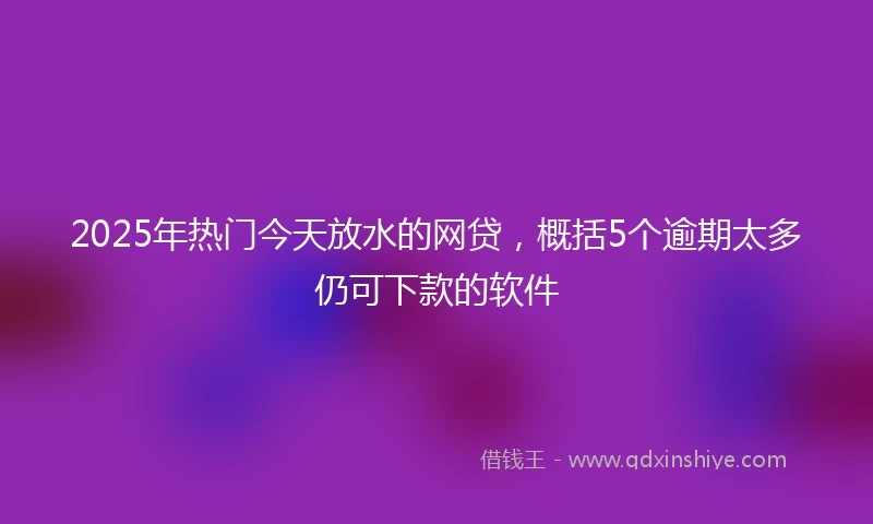 2025年热门今天放水的网贷，概括5个逾期太多仍可下款的软件