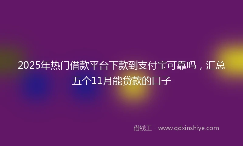 2025年热门借款平台下款到支付宝可靠吗，汇总五个11月能贷款的口子
