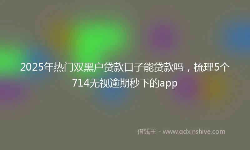 2025年热门双黑户贷款口子能贷款吗，梳理5个714无视逾期秒下的app