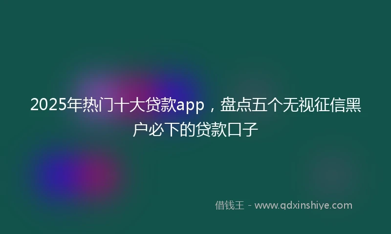 2025年热门十大贷款app，盘点五个无视征信黑户必下的贷款口子
