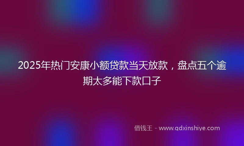 2025年热门安康小额贷款当天放款，盘点五个逾期太多能下款口子