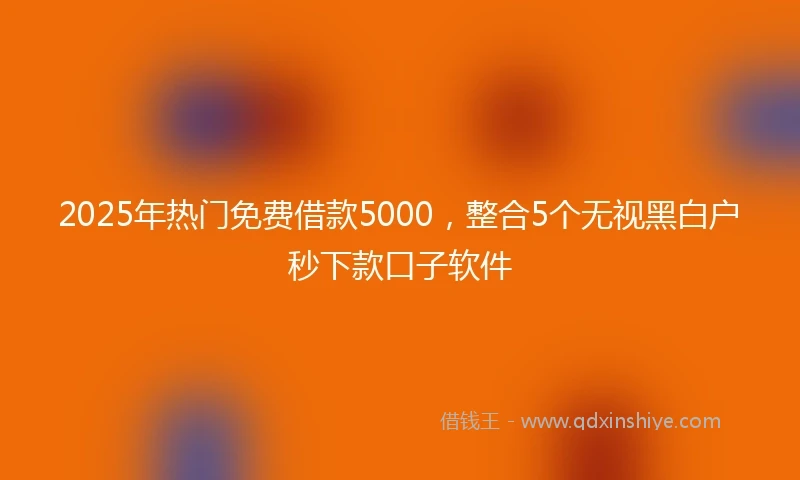 2025年热门免费借款5000，整合5个无视黑白户秒下款口子软件