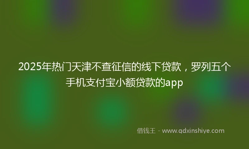 2025年热门天津不查征信的线下贷款，罗列五个手机支付宝小额贷款的app