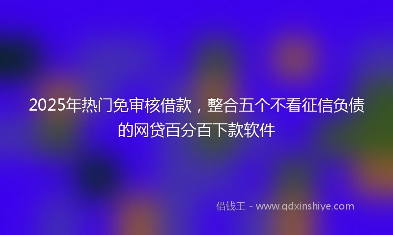 2025年热门免审核借款，整合五个不看征信负债的网贷百分百下款软件