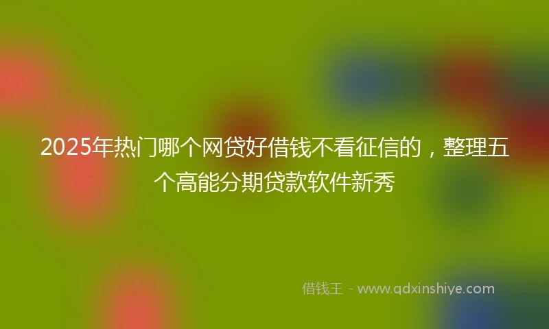 2025年热门哪个网贷好借钱不看征信的，整理五个高能分期贷款软件新秀
