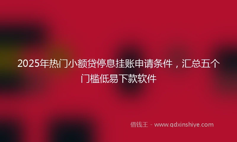 2025年热门小额贷停息挂账申请条件，汇总五个门槛低易下款软件