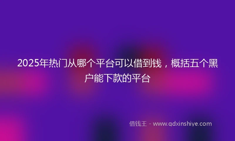 2025年热门从哪个平台可以借到钱，概括五个黑户能下款的平台