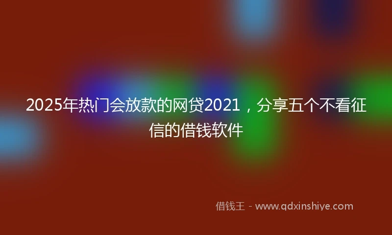 2025年热门会放款的网贷2021，分享五个不看征信的借钱软件
