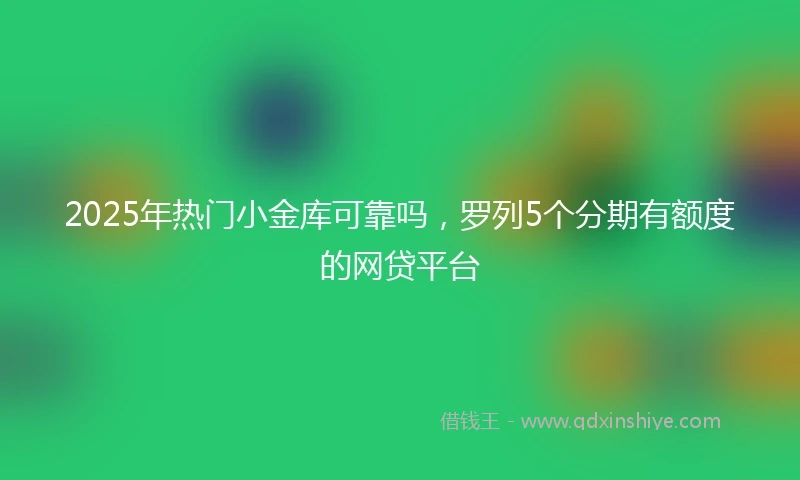 2025年热门小金库可靠吗，罗列5个分期有额度的网贷平台