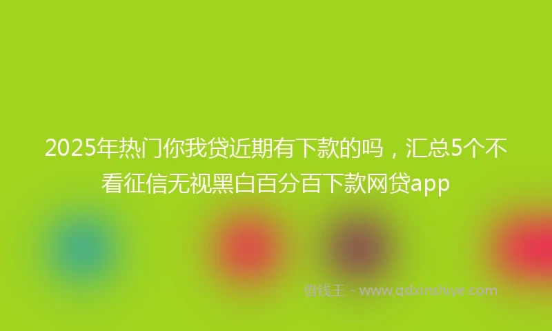 2025年热门你我贷近期有下款的吗，汇总5个不看征信无视黑白百分百下款网贷app