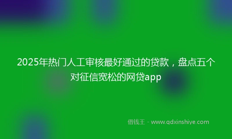2025年热门人工审核最好通过的贷款，盘点五个对征信宽松的网贷app
