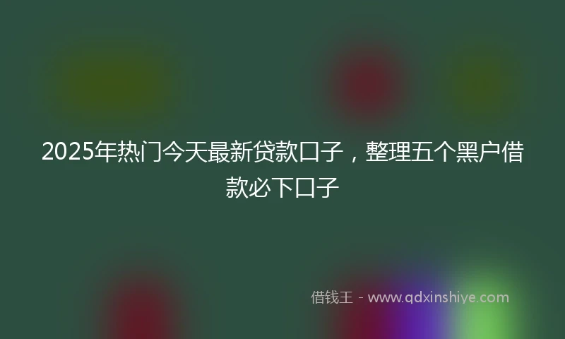 2025年热门今天最新贷款口子，整理五个黑户借款必下口子