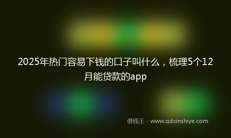 2025年热门容易下钱的口子叫什么，梳理5个12月能贷款的app