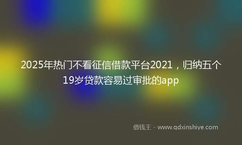 2025年热门不看征信借款平台2021，归纳五个19岁贷款容易过审批的app