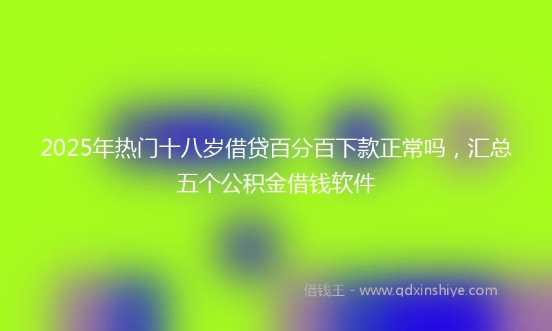 2025年热门十八岁借贷百分百下款正常吗，汇总五个公积金借钱软件