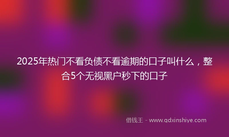 2025年热门不看负债不看逾期的口子叫什么，整合5个无视黑户秒下的口子