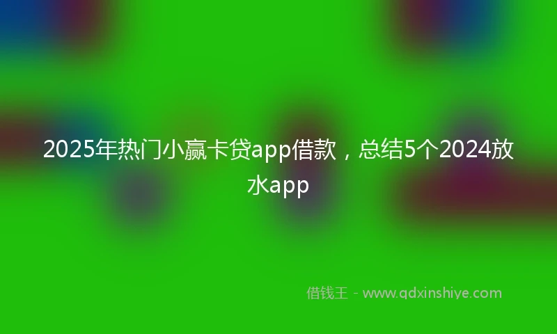 2025年热门小赢卡贷app借款，总结5个2024放水app