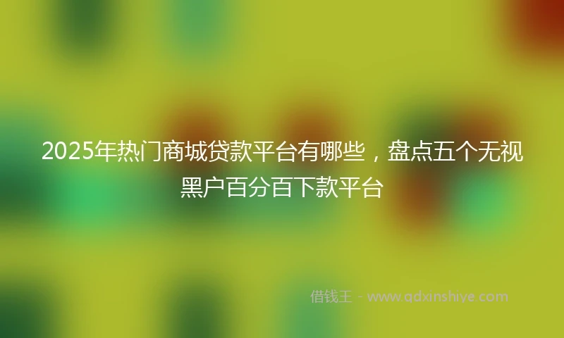 2025年热门商城贷款平台有哪些，盘点五个无视黑户百分百下款平台