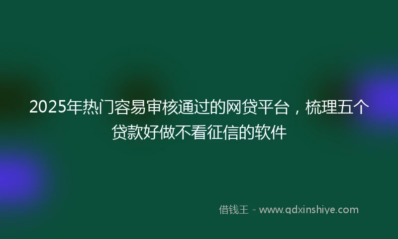 2025年热门容易审核通过的网贷平台，梳理五个贷款好做不看征信的软件