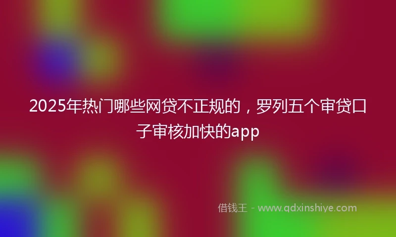 2025年热门哪些网贷不正规的，罗列五个审贷口子审核加快的app