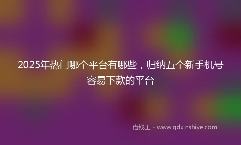 2025年热门哪个平台有哪些，归纳五个新手机号容易下款的平台