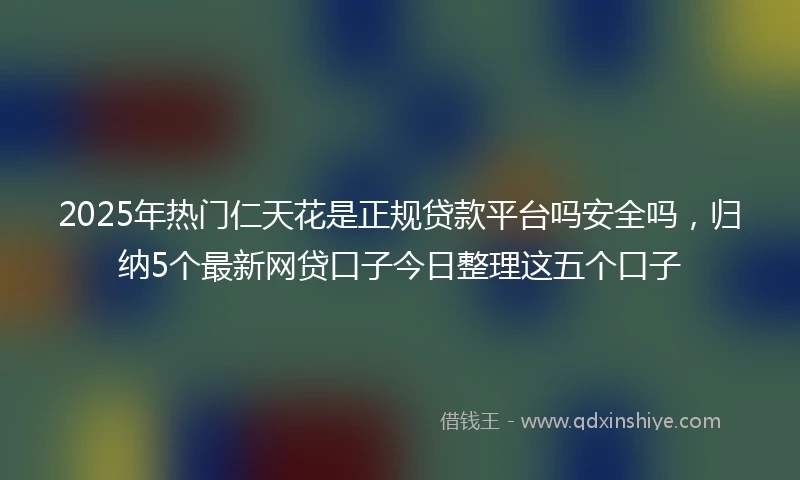 2025年热门仁天花是正规贷款平台吗安全吗，归纳5个最新网贷口子今日整理这五个口子
