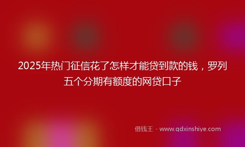 2025年热门征信花了怎样才能贷到款的钱，罗列五个分期有额度的网贷口子