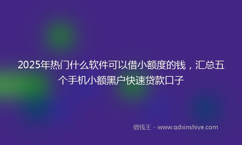 2025年热门什么软件可以借小额度的钱，汇总五个手机小额黑户快速贷款口子