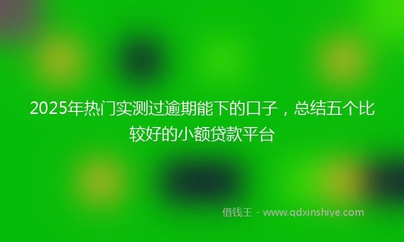 2025年热门实测过逾期能下的口子，总结五个比较好的小额贷款平台