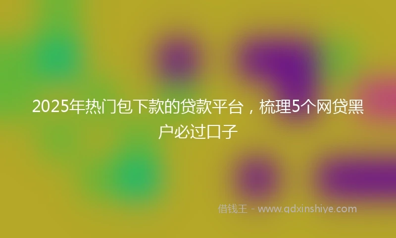2025年热门包下款的贷款平台，梳理5个网贷黑户必过口子