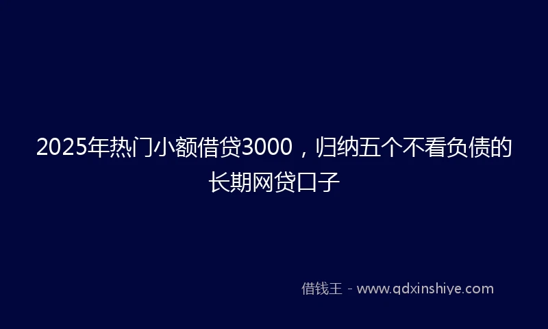 2025年热门小额借贷3000，归纳五个不看负债的长期网贷口子