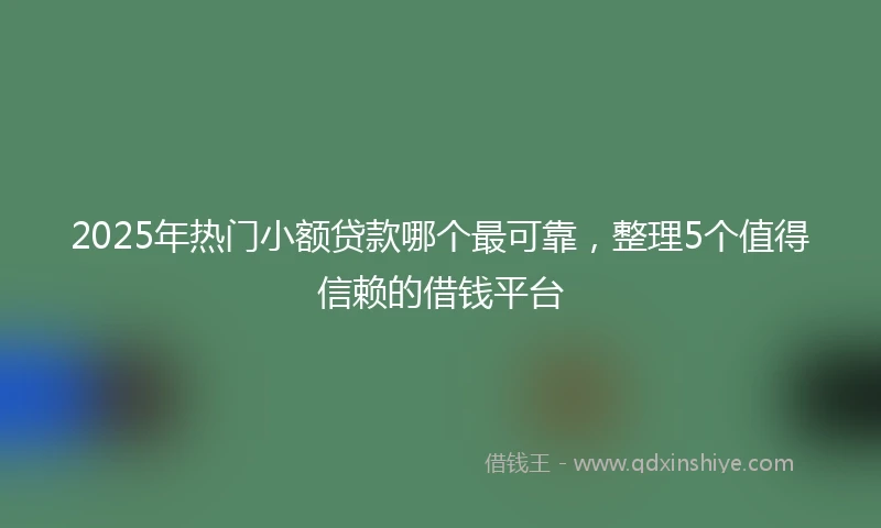 2025年热门小额贷款哪个最可靠，整理5个值得信赖的借钱平台