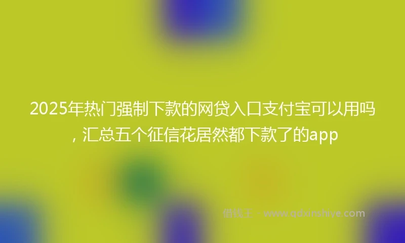 2025年热门强制下款的网贷入口支付宝可以用吗，汇总五个征信花居然都下款了的app