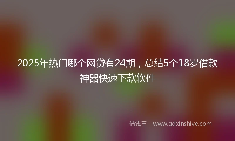 2025年热门哪个网贷有24期，总结5个18岁借款神器快速下款软件