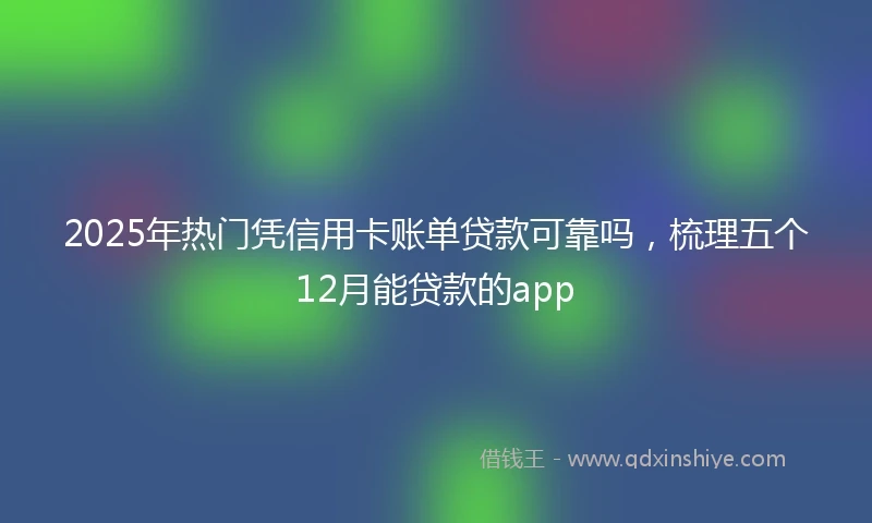 2025年热门凭信用卡账单贷款可靠吗，梳理五个12月能贷款的app