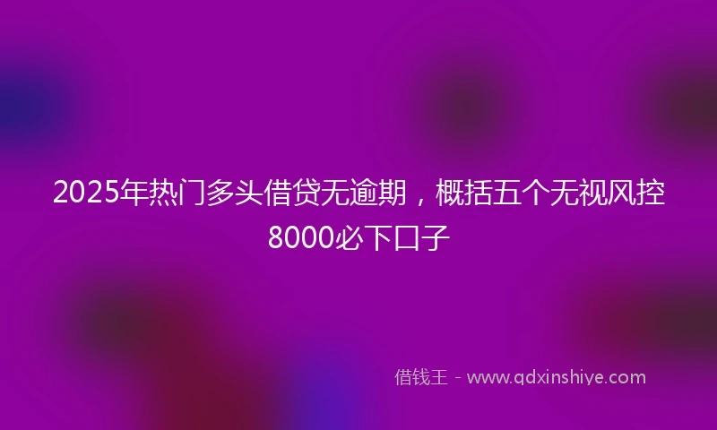 2025年热门多头借贷无逾期，概括五个无视风控8000必下口子