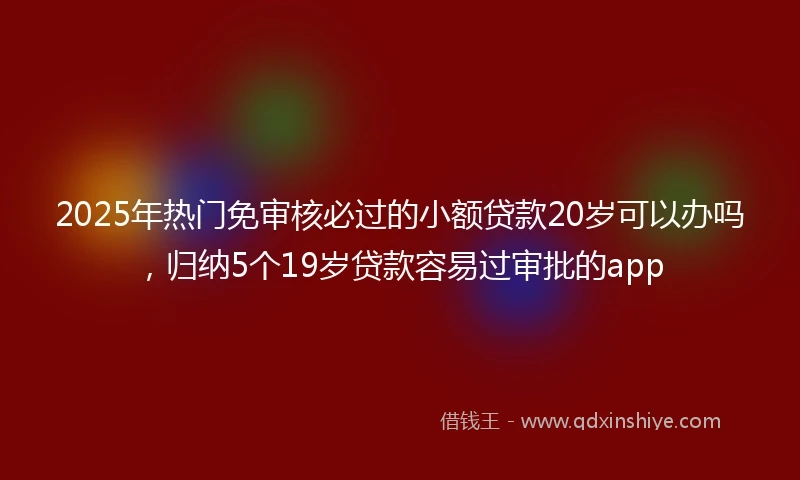 2025年热门免审核必过的小额贷款20岁可以办吗，归纳5个19岁贷款容易过审批的app