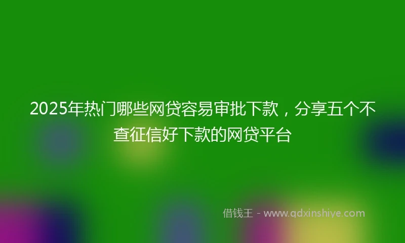 2025年热门哪些网贷容易审批下款，分享五个不查征信好下款的网贷平台