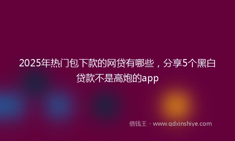 2025年热门包下款的网贷有哪些，分享5个黑白贷款不是高炮的app