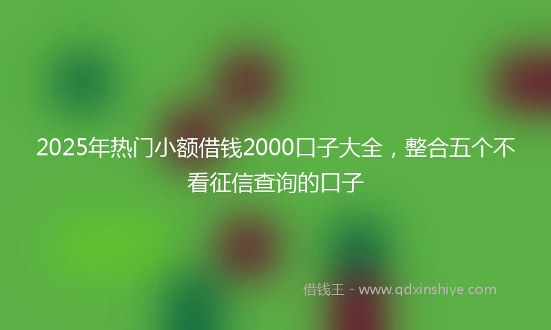 2025年热门小额借钱2000口子大全，整合五个不看征信查询的口子