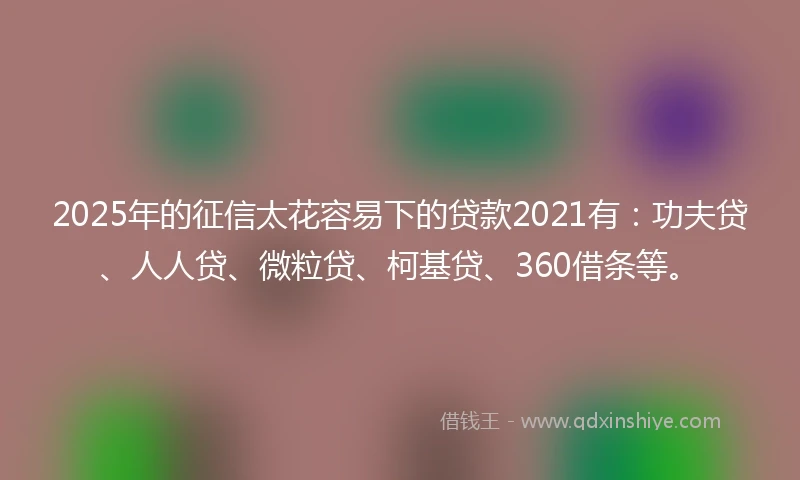 2025年的征信太花容易下的贷款2021有：功夫贷、人人贷、微粒贷、柯基贷、360借条等。