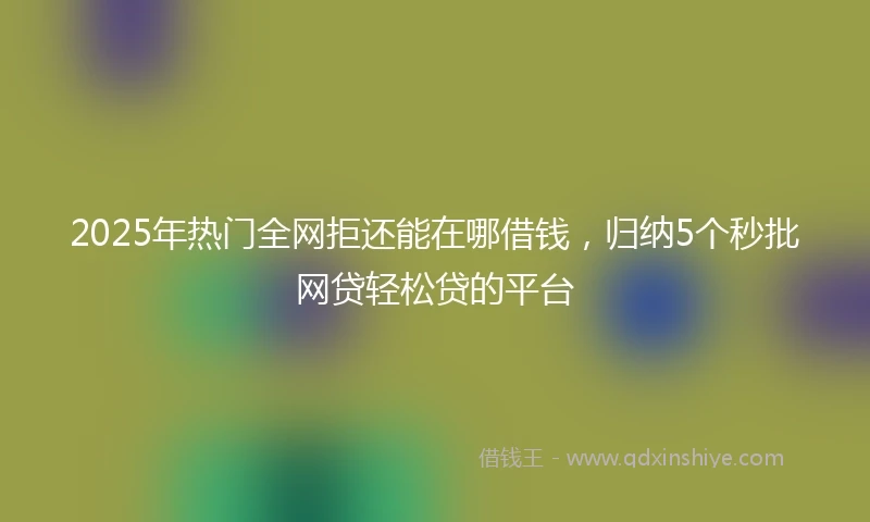 2025年热门全网拒还能在哪借钱，归纳5个秒批网贷轻松贷的平台
